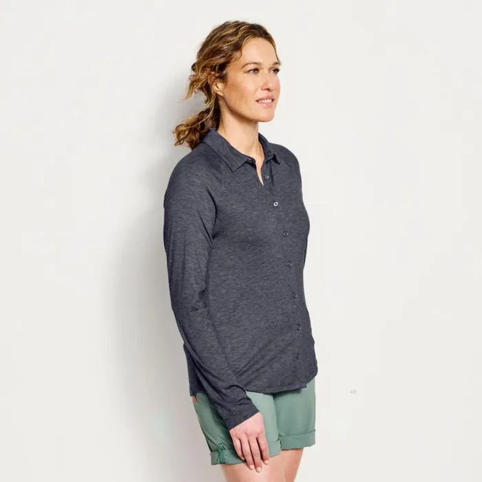 Women Women039s DriCasttrade LongSleeved ButtonFront True Navy Orvis Shirts