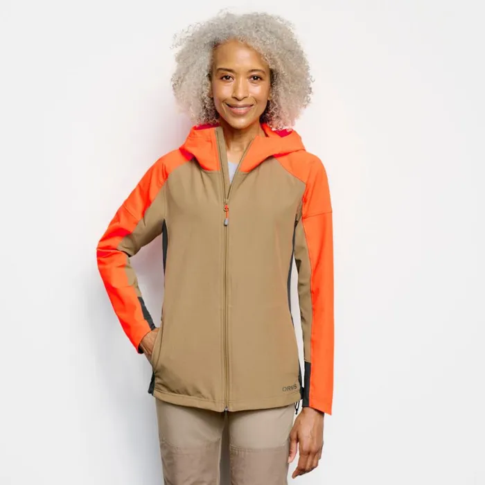 Women Womenrsquos PRO LT Softshell Hoodie Blaze Orange Orvis Jackets