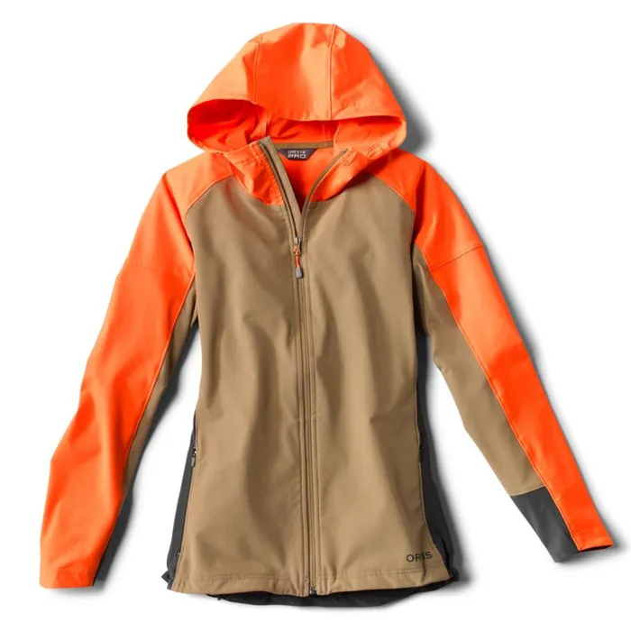 Women Womenrsquos PRO LT Softshell Hoodie Blaze Orange Orvis Jackets