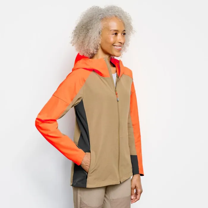 Women Womenrsquos PRO LT Softshell Hoodie Blaze Orange Orvis Jackets