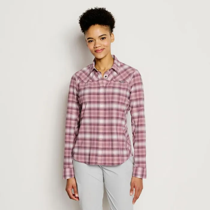Women Womenrsquos PRO Stretch LongSleeved Shirt Lilac Plaid Orvis Shirts