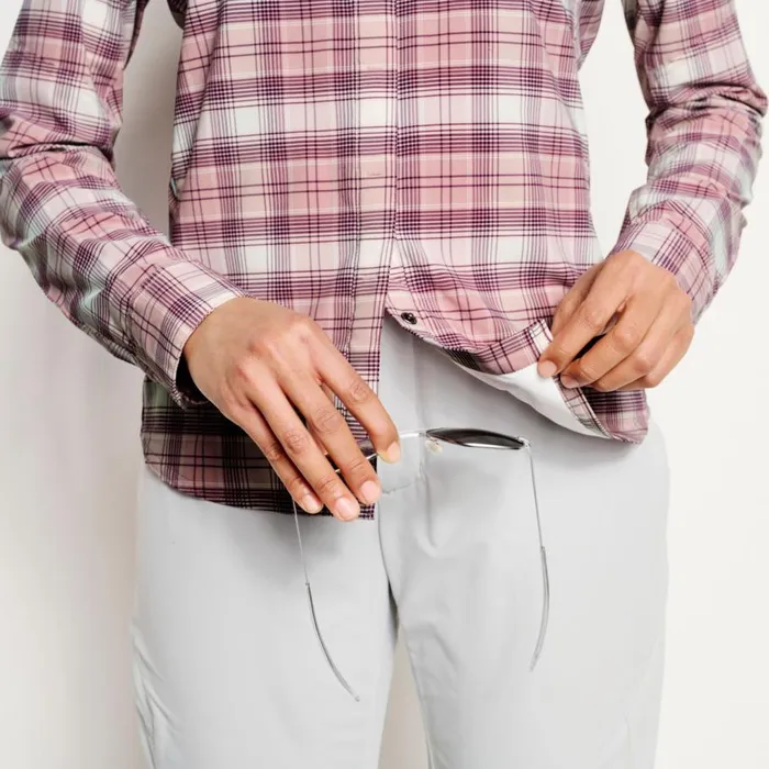 Women Womenrsquos PRO Stretch LongSleeved Shirt Lilac Plaid Orvis Shirts