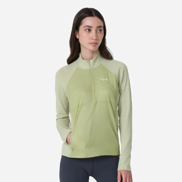 Women Womens Explore Zip Neck Pullover Graystone Eclipsedark Greydark Navylint Aloe Washpale Greendark Green Rapha Archive