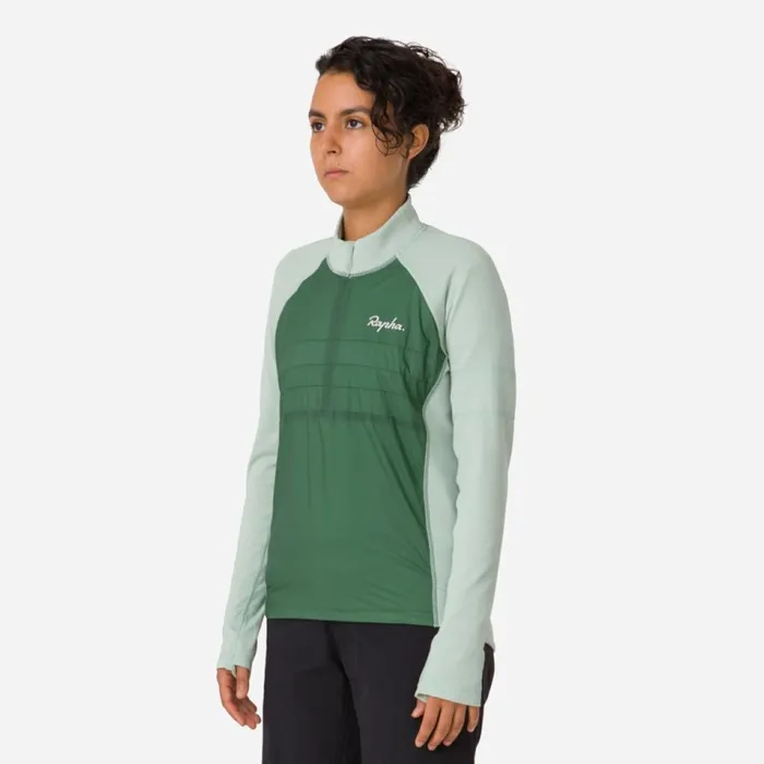Women Womens Explore Zip Neck Pullover Graystone Eclipsedark Greydark Navylint Aloe Washpale Greendark Green Rapha Archive