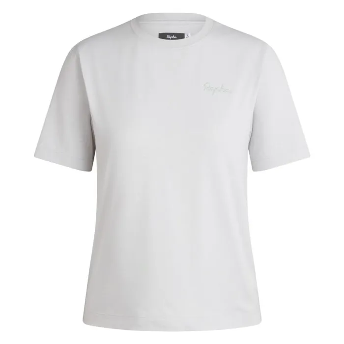 Women Womens Logo TShirt Light Greypale Green Rapha Archive