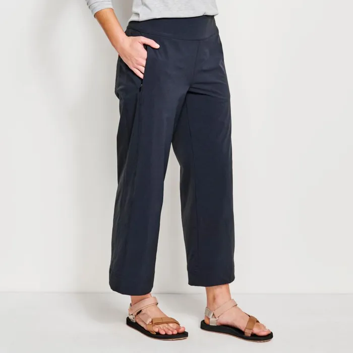 Women Wonder Ripstop WideLeg Crop True Navy Orvis Pants