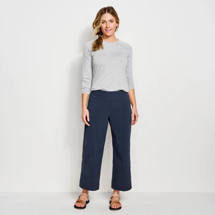 Women Wonder Ripstop WideLeg Crop True Navy Orvis Pants