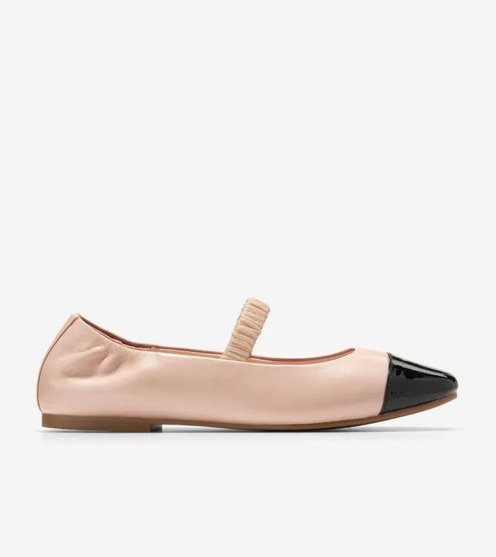 Women Yvette Ballet Flats Porcelainblack Patent Cole Haan Flats and SlipOns