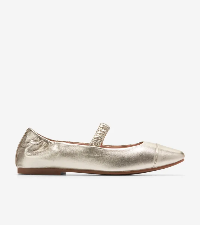 Women Yvette Ballet Flats Soft Gold Cole Haan Flats and SlipOns
