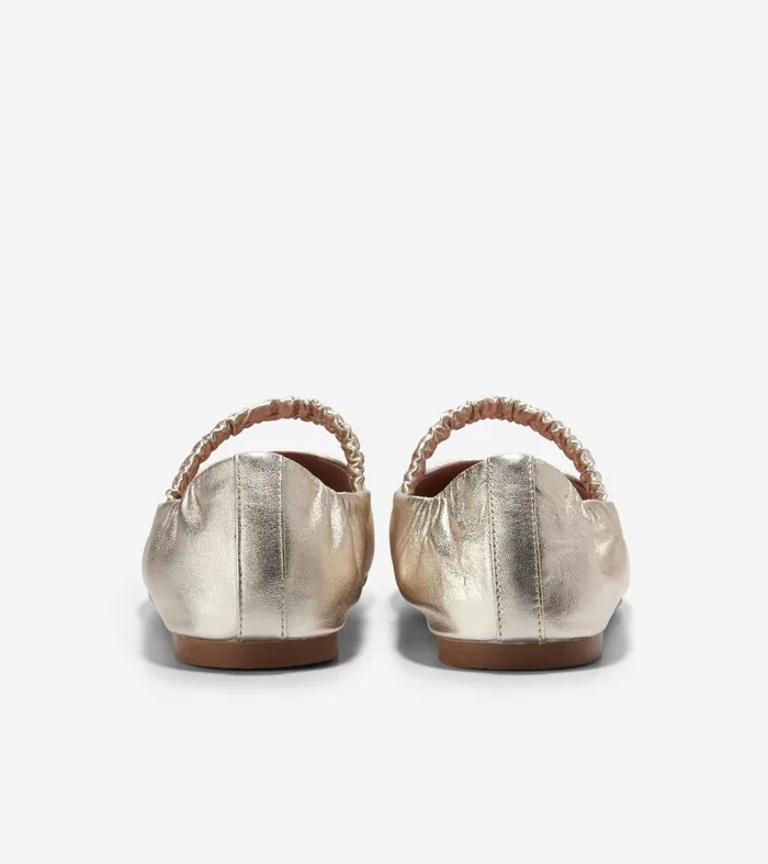 Women Yvette Ballet Flats Soft Gold Cole Haan Flats and SlipOns