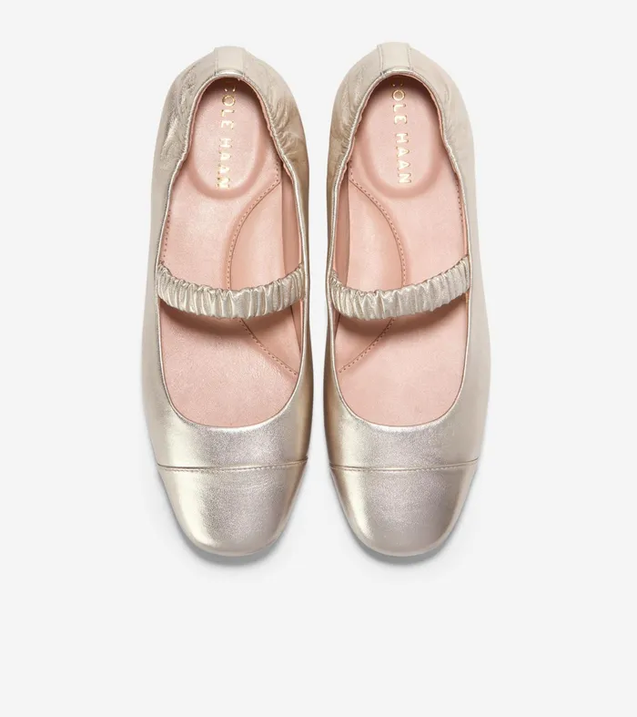 Women Yvette Ballet Flats Soft Gold Cole Haan Flats and SlipOns