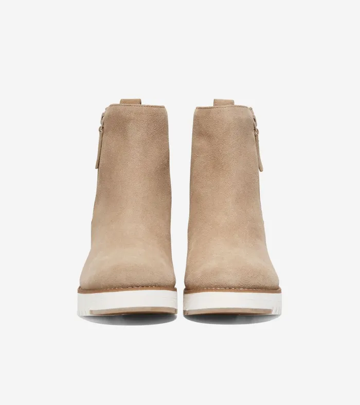 Women ZEROslashGRAND City Wedge Waterproof Side Zip Boot Latte Cole Haan Boots
