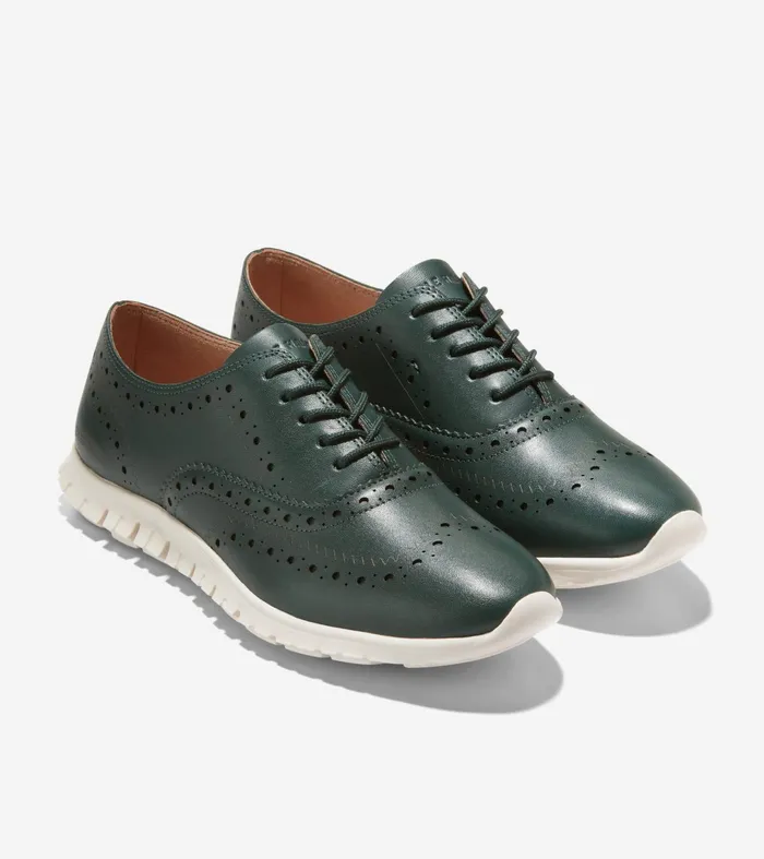 Women ZEROslashGRAND Closed Hole Wingtip Oxfords Scarabivory Cole Haan Oxfords