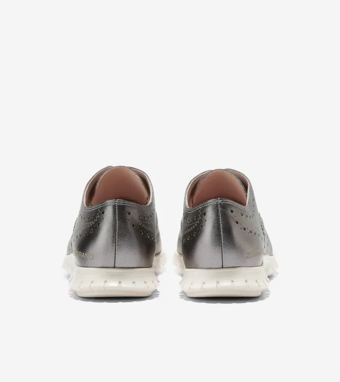 Women ZEROslashGRAND Closed Hole Wingtip Oxfords Silverivory Cole Haan Oxfords