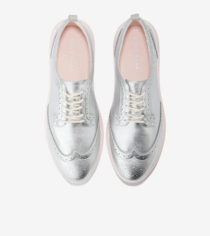 Women ZEROslashGRAND Meritt Wingtip Oxfords Silver Talcaprimrose Punk Cole Haan Oxfords
