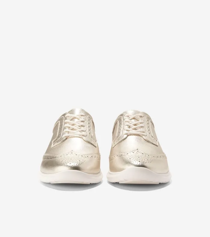 Women ZEROslashGRAND Merrit Wingtop Oxfords Gold Talcaivory Cole Haan Oxfords