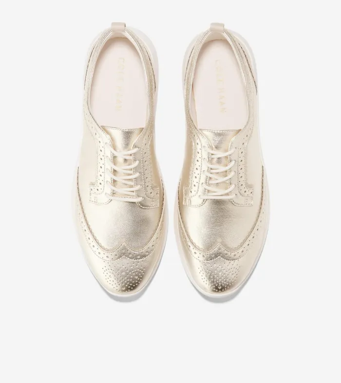 Women ZEROslashGRAND Merrit Wingtop Oxfords Gold Talcaivory Cole Haan Oxfords