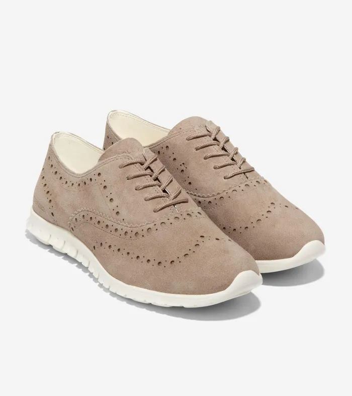 Women ZEROslashGRAND Wingtip Oxfords Irish Coffeeivory Cole Haan Oxfords