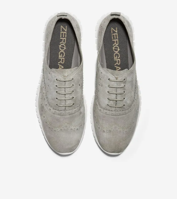 Women ZEROslashGRAND Wingtip Oxfords Ironstone Suedeoptic White Cole Haan Oxfords