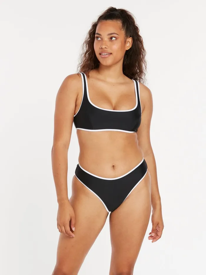 Womens Bikinis Volcom Coco Scoop Reversible Bikini Top 8211 Black Combo