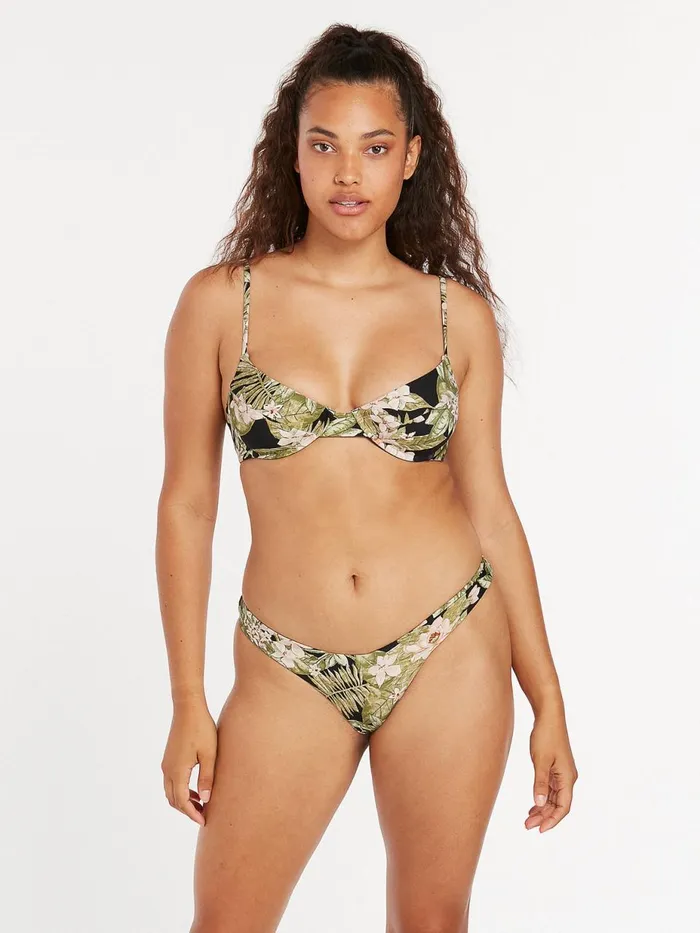 Womens Bikinis Volcom Midnight Tropic Underwire Bikini Top 8211 Shadow Lime