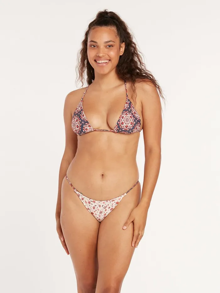 Womens Bikinis Volcom One In Medallion Reversible Skimpy Bikini Bottom 8211 Midnight Blue