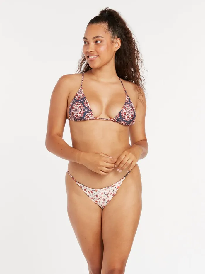 Womens Bikinis Volcom One In Medallion Reversible Triangle Bikini Top 8211 Midnight Blue