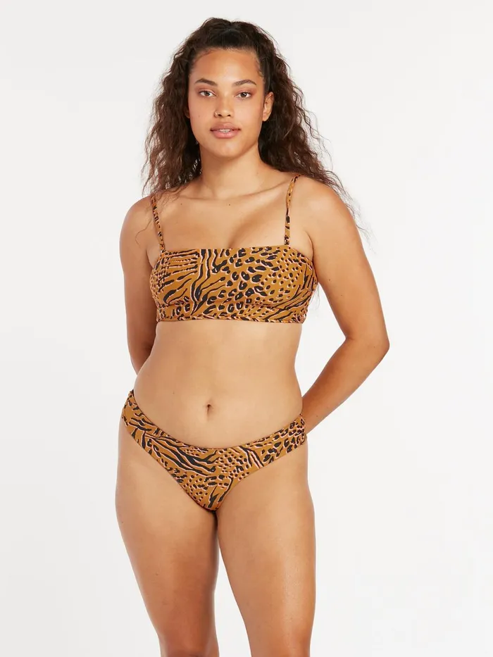 Womens Bikinis Volcom Running Wild Cheekini Bikini Bottom 8211 Animal Print