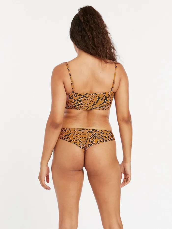 Womens Bikinis Volcom Running Wild Cheekini Bikini Bottom 8211 Animal Print