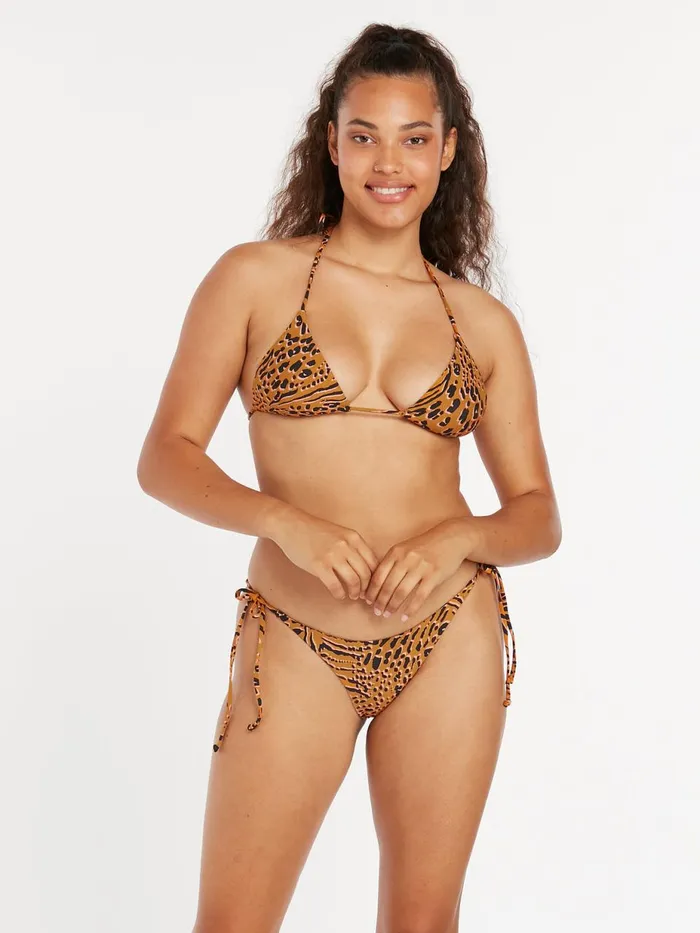 Womens Bikinis Volcom Running Wild Triangle Bikini Top 8211 Animal Print