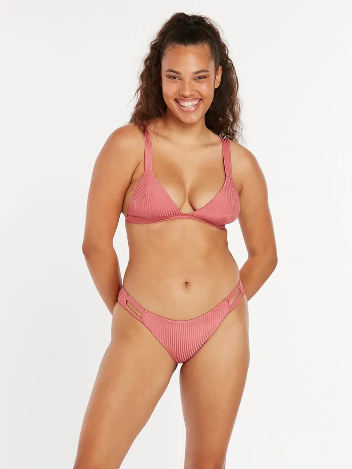 Womens Bikinis Volcom Simply Rib Hipster Bikini Bottom 8211 Dusty Rose