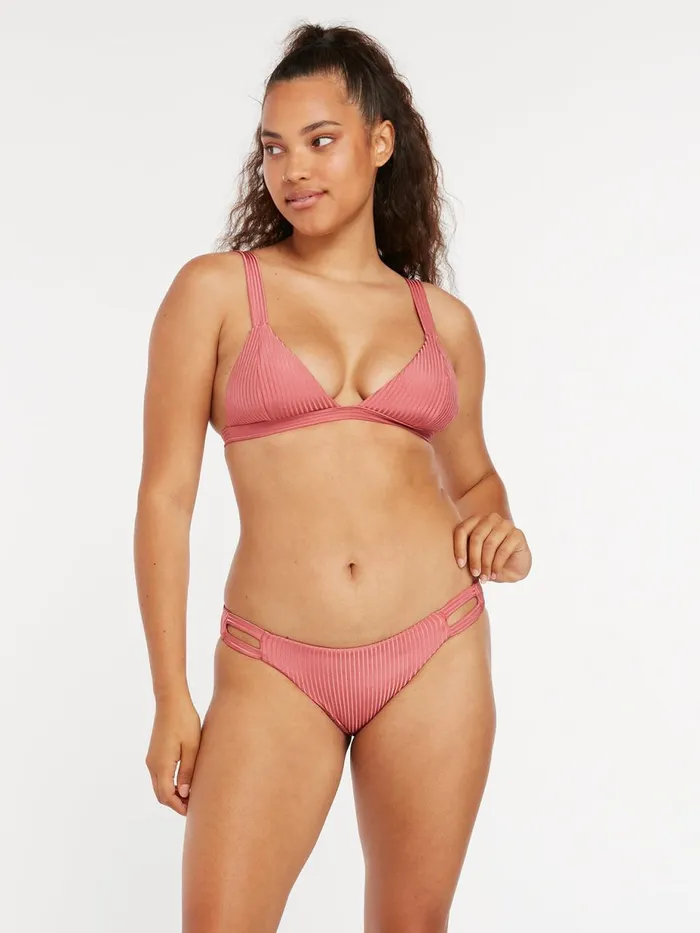 Womens Bikinis Volcom Simply Rib Hipster Bikini Bottom 8211 Dusty Rose