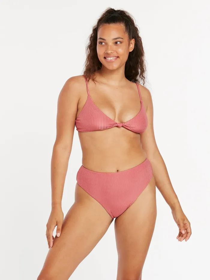 Womens Bikinis Volcom Simply Rib Retro Bikini Bottom 8211 Dusty Rose