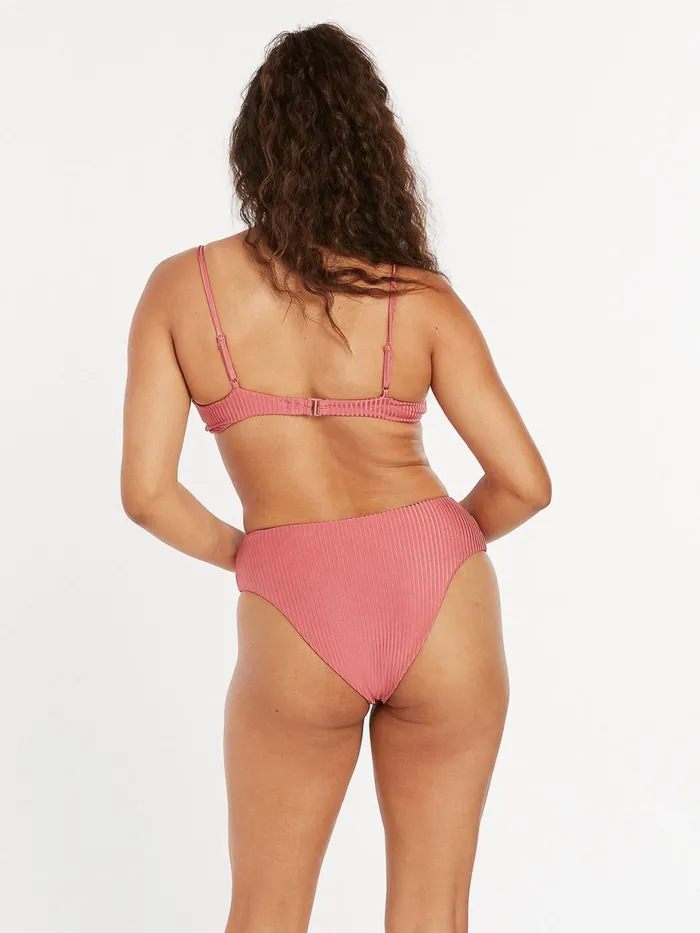 Womens Bikinis Volcom Simply Rib Retro Bikini Bottom 8211 Dusty Rose
