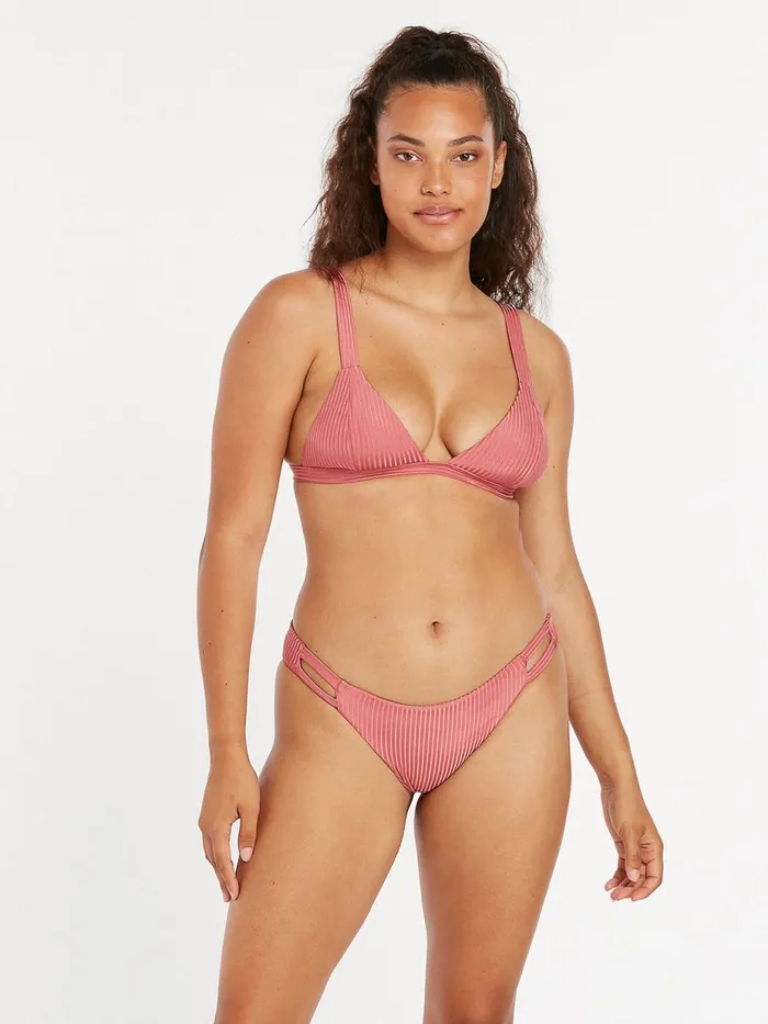 Womens Bikinis Volcom Simply Rib Triangle Bikini Top 8211 Dusty Rose