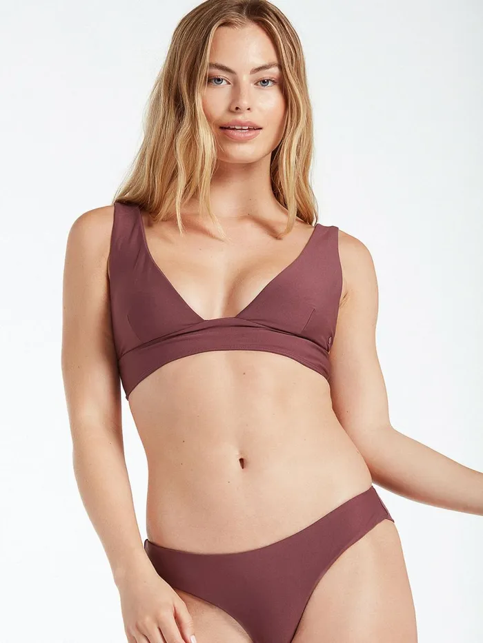 Womens Bikinis Volcom Simply Seamless Halter Bikini Top 8211 Eggplant