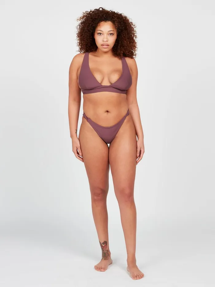 Womens Bikinis Volcom Simply Seamless Halter Bikini Top 8211 Eggplant