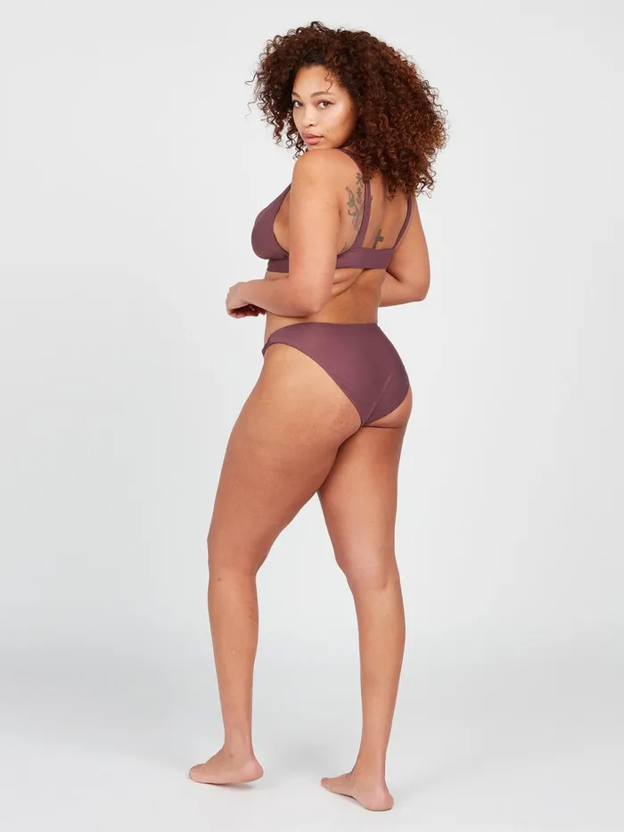 Womens Bikinis Volcom Simply Seamless Halter Bikini Top 8211 Eggplant