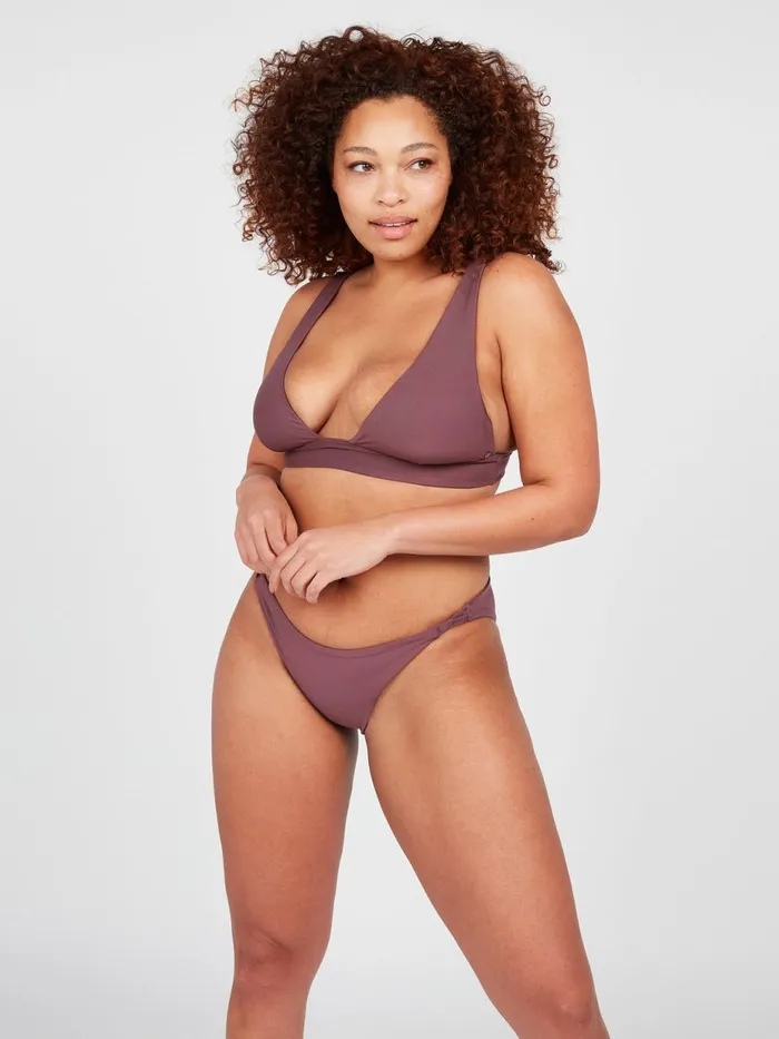 Womens Bikinis Volcom Simply Seamless Halter Bikini Top 8211 Eggplant