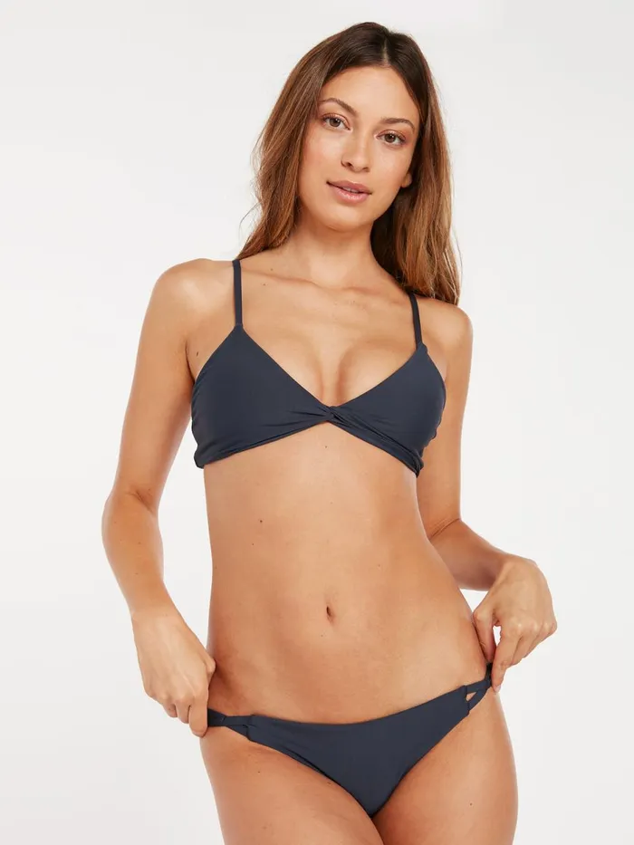 Womens Bikinis Volcom Simply Seamless V Neck Bikini Top 8211 Midnight Blue