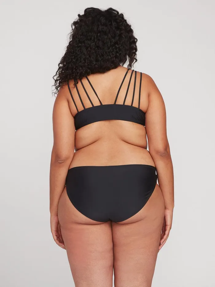 Womens Bikinis Volcom Simply Solid V Neck Bikini Top Plus Size 8211 Black