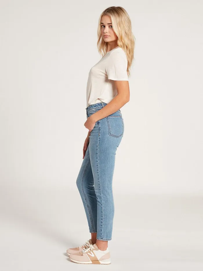 Womens Denim Volcom Liberator High Rise Jeans 8211 Ash Blue