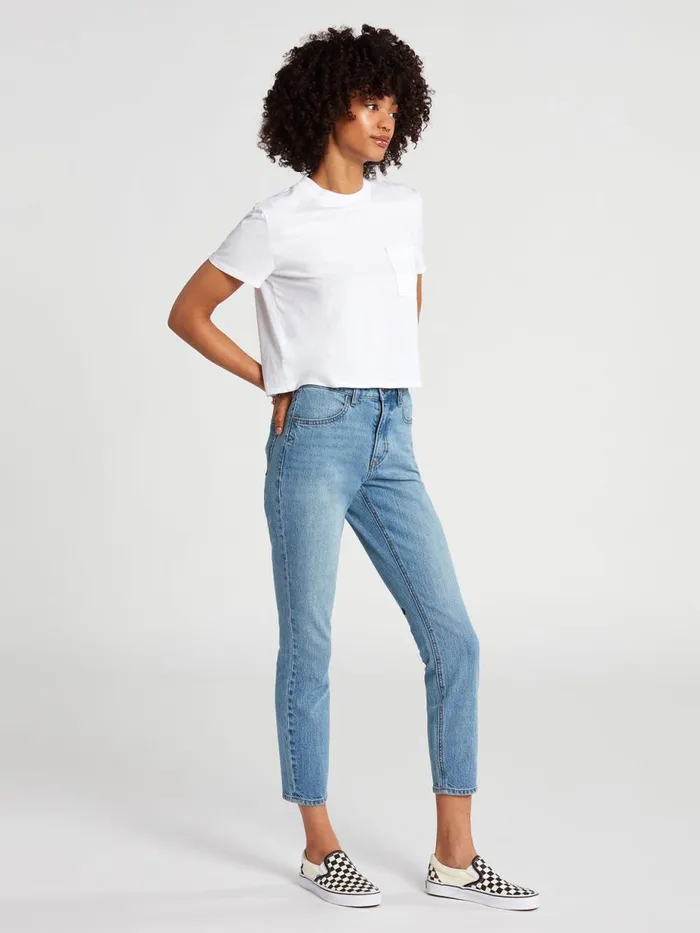 Womens Denim Volcom Liberator High Rise Jeans 8211 Ash Blue