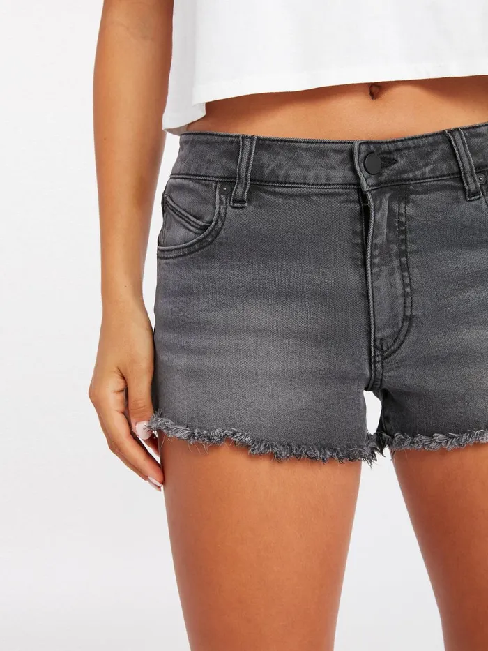 Womens Denim Volcom Stoney Stretch Denim Shorts 8211 Vintage Black