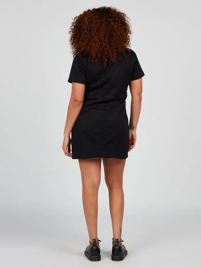 Womens Dresses Volcom Frochickie Utility Dress 8211 Black