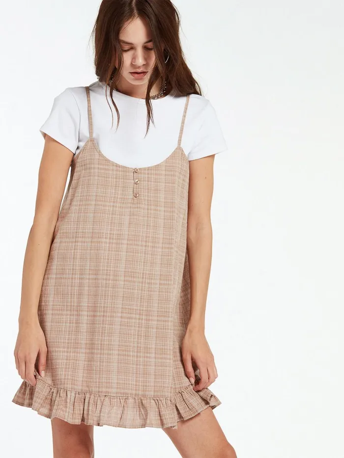Womens Dresses Volcom Island Crush Dress 8211 Stone