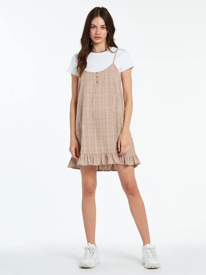 Womens Dresses Volcom Island Crush Dress 8211 Stone