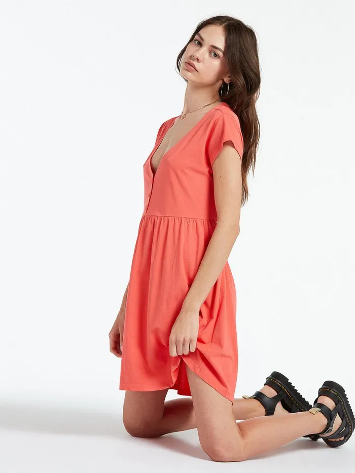 Womens Dresses Volcom Nothin But Stone Dress 8211 Pistol Punch