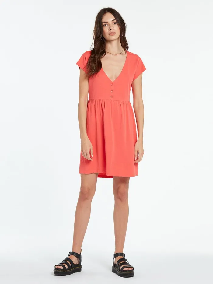 Womens Dresses Volcom Nothin But Stone Dress 8211 Pistol Punch