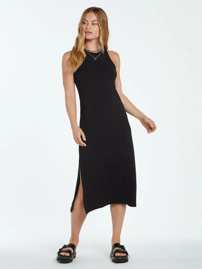 Womens Dresses Volcom Stonelight Midi Dress 8211 Black